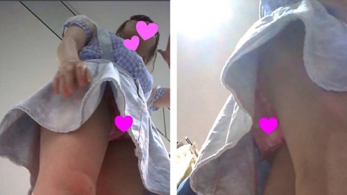 妹の友達を逆さ撮り